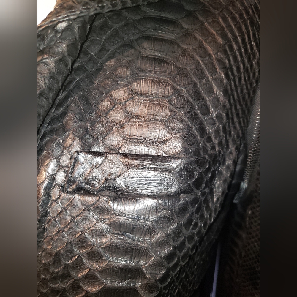 Genuine 100% Python snakeskin jet black blazer ja… - image 13